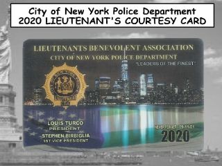 2020 Nyc Police Lieutenant Lba Card Only - Not Pba Sba Lba Cea Dea