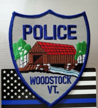 Woodstock,  Vermont Police Patch,  See The Covered Bridge