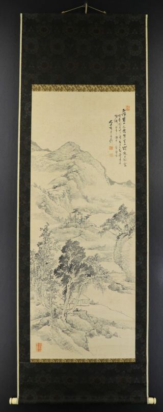 Japanese Hanging Scroll Art Painting Sansui Landscape Kodama Katei E2897