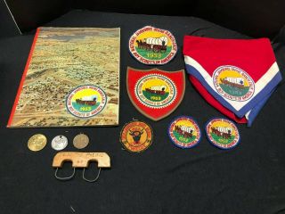 Incredible Vtg 1953 Bsa National Jamboree Memorabilia Patches,  Coins,  & More