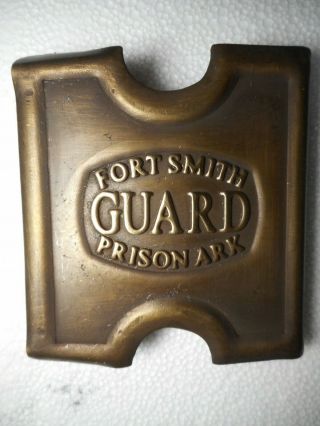 1881 Anson Mills Belt Buckle Fort Smith.  Ark Prison Guard Solid Brass W/ Clip