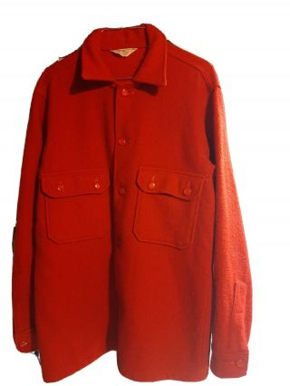 Vtg 60s Bsa Boy Scouts Official Jacket Size 40 Red Wool Coat Bakelite Buttons