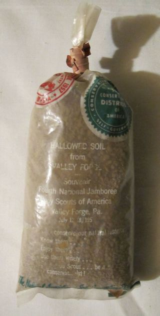 Souvenir Bag Of Soil From Valley Forge Pa 1957 Boy Scouts National Jamboree