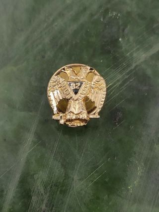 Vintage 32nd Degree Scottish Rite Lapel Pin - 10k Gold & Gold Filled Masonic