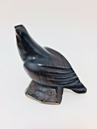 Solid Mahogany Hand Carved Wood American Bald Eagle Bird Figurine Statue Art