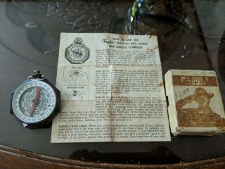 Vintage Bsa Boy Scouts Of America Taylor 1075 Bar Needle Compass & Box