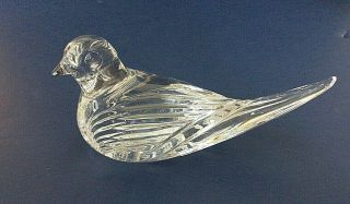 Cut Glass Dove Figurine Vintage Crystal Bird Clear Sculpture Statue Sun Catcher