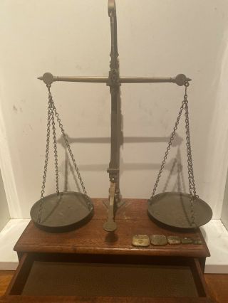 W & T.  Avery Vintage Antique Scales Brass Iron Weights Birmingham Scale Beams