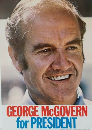 Vintage Political Poster George Mcgovern For President 1972 Nos