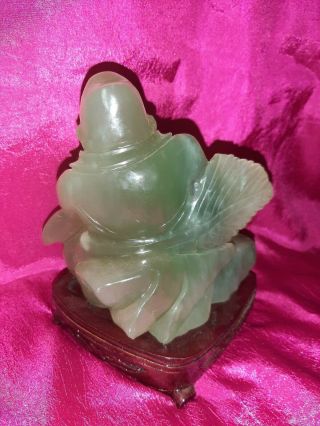 Chinese Carved Green jade buddha 2
