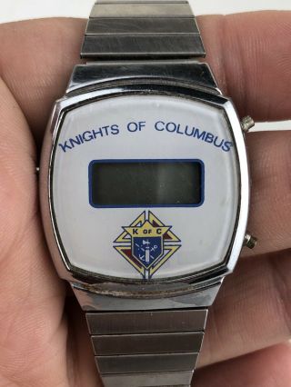Vintage Knights Of Columbus Fraternal Digital Wrist Watch