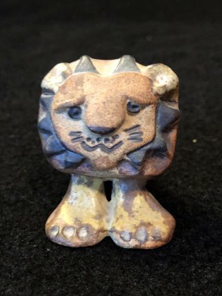 Vintage Tremar Uk Art Pottery Miniature Lion Figurine