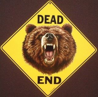 Bear Dead End Crossing Sign 16 1/2 By 16 1/2 Decor Animals Novelty Wildlife