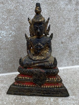 Thai Rattanakosin Period Bronze Figure 18/19 Thc Buddha - Antique