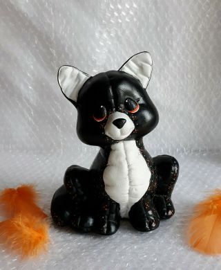 Vintage Black Cat Pottery Handmade Halloween Ceramic Cat