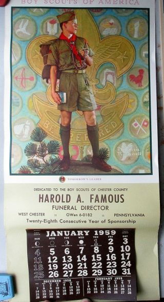 Complete 1959 Norman Rockwell Boy Scouts Of America Calendar