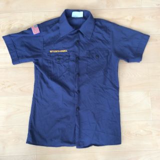 Bsa Boy Scouts Uniform Short Sleeve Shirt Blue Youth Large Patches Cub Scouts