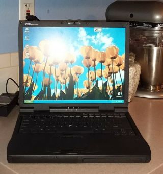 Vintage Dell Latitude Cpx Laptop Running Both Windows Xp And Windows 98