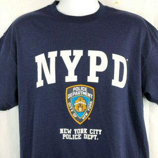 Nypd City Of York Police Dept Licensed L T - Shirt Large Mens Ny Popular Nyc