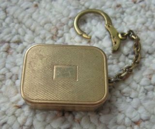 Vintage Reuge Ste - Croix Music Box Gold Tone Pendant Key Chain Swiss Made