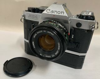 Vtg Canon Ae - 1 Program 35mm Film Camera W/ 50mm 1:1.  8 Lens " A " Power Winder (a20