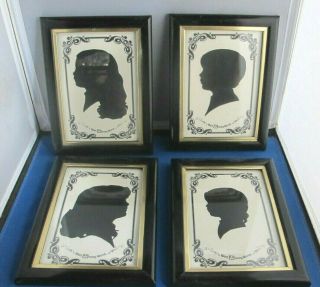 4 Walt Disney World Silhouette In Glass Picture Frame Vintage 8 " X 6 "