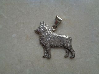 . 925 Sterling Silver Schipperke Dog Pendant By Maya Nyc