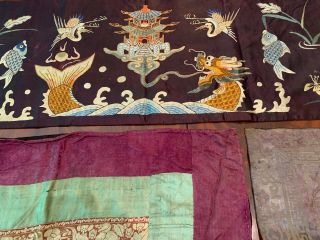 A Group of Three Chinese Qing Dynasty Textile Panels. 3