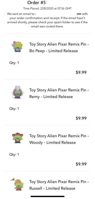 Disney/pixar Alien Remix Series 2 Complete Pin Set - Bopeep,  Remy,  Russell,  Woody