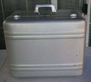 Vintage Halliburton Zero Aircraft Aluminum Suitcase Unusual Large 21”x17 " X14