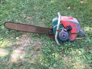 Vintage Homelite 707g Chainsaw Gear Drive Chain Saw With 24” Bar And Chain