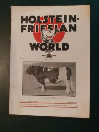 Holstein World 1933 " Sir Inka May ",  Shawangunk Farm Story,  Dunloggin & Elmwood