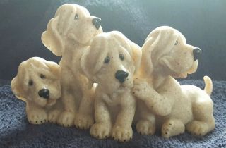 Quarry Critters " Puzzled " Puppy Family Second Nature Design 2001 50244