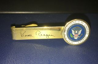 Ronald Reagan Signature Presidential Seal Tiebar,