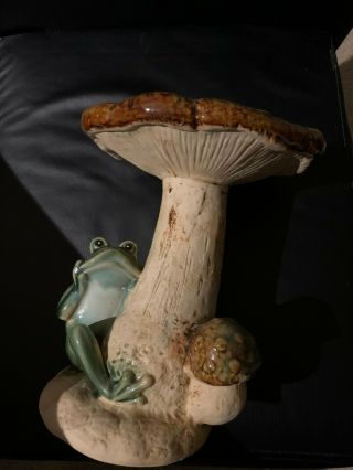 Ceramic Frog Mushroom Flower Figurine Ladybug Garden Decor Gift