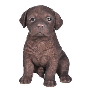 Puppy Dog Figurine Statue Chocolate Lab Sculpture Figure Labrador Retriever