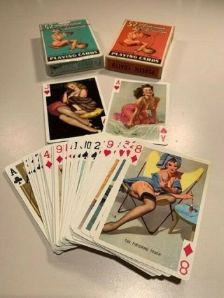 Two Decks Of 52 American Beauties Gil Elvgren Pin Up Playing Card Decks Vintage