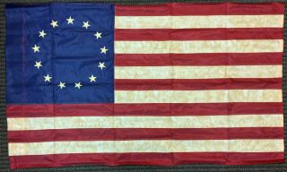 3x5 Tea Stained Betsy Ross 13 Stars Flag Banner American Usa Nylon Embroidered