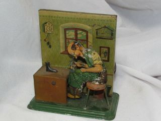 Vintage German Animated Cobbler Live Steam Engine Tin Toy Bing Dc Ep Fleischmann