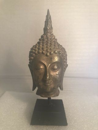 Antique Bronze Buddha Head Thailand