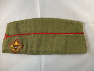 Vintage Boy Scout Garrison Hat Cap Bsa Olive Green