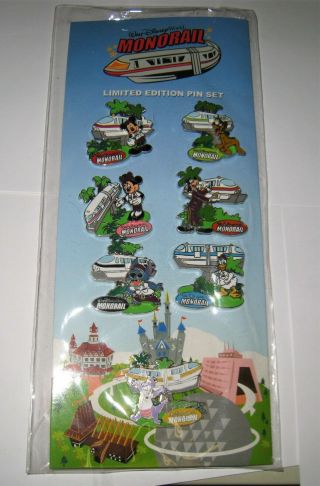 2009 Walt Disney World Monorail Limited Edition Pin Set Of 7 Pins