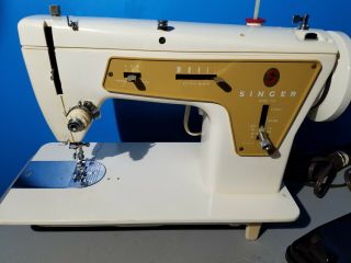 Vintage Singer Model 237 Fashion Mate Sewing Machine W/ Pedal Great