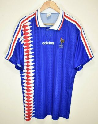 Vintage France 1994/96 Adidas Home Vintage Football Soccer Shirt Jersey Size L