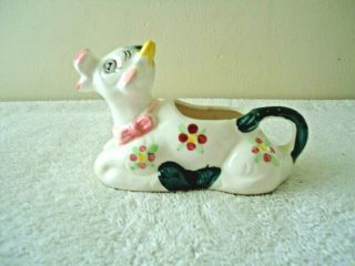 Vintage Sitting Colorful Cow Creamer " Collectible Displayable Item "