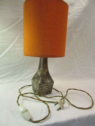 Lampe Vintage Céramique Grès Scarifié Vallauris Signée Olivier Pettit Ceramic