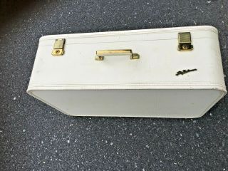 Vintage LADY BALTIMORE Suitcases in Arctic With ONE Key USA Made White 26 