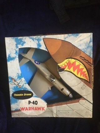 Vintage Thimble Drome P - 40 Flying Tiger Warhawk Airplane Box - 1960s