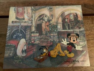 The Magic Of Disney Animation Cel " Checking In " 2004 Gallery Mickey Pluto