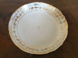 Antique Chinese Export Porcelain Bowl Dessert Plate 18th 19th C.  Grapevine Gilt